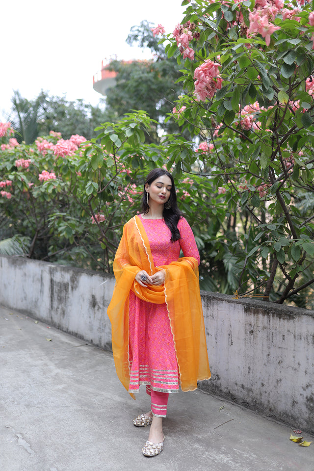 Pink Anarkali Suit Set