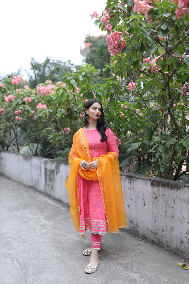 Pink Anarkali Suit Set