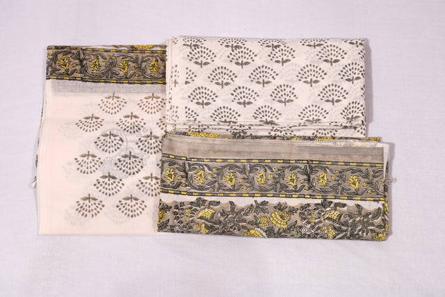 Warm grey and Yellow Unstitched Suit set