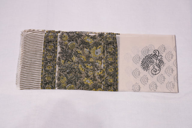 Warm grey and Yellow Unstitched Suit set
