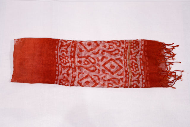 Rust Red Batik Unstitched Suit set