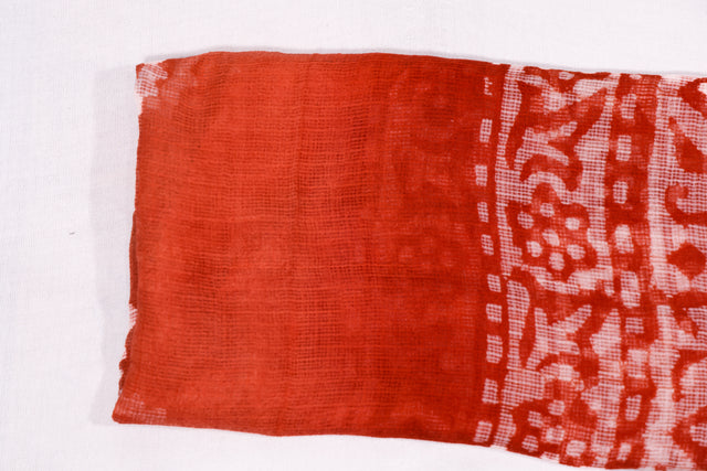 Rust Red Batik Unstitched Suit set