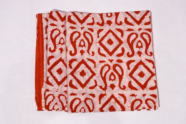 Rust Red Batik Unstitched Suit set