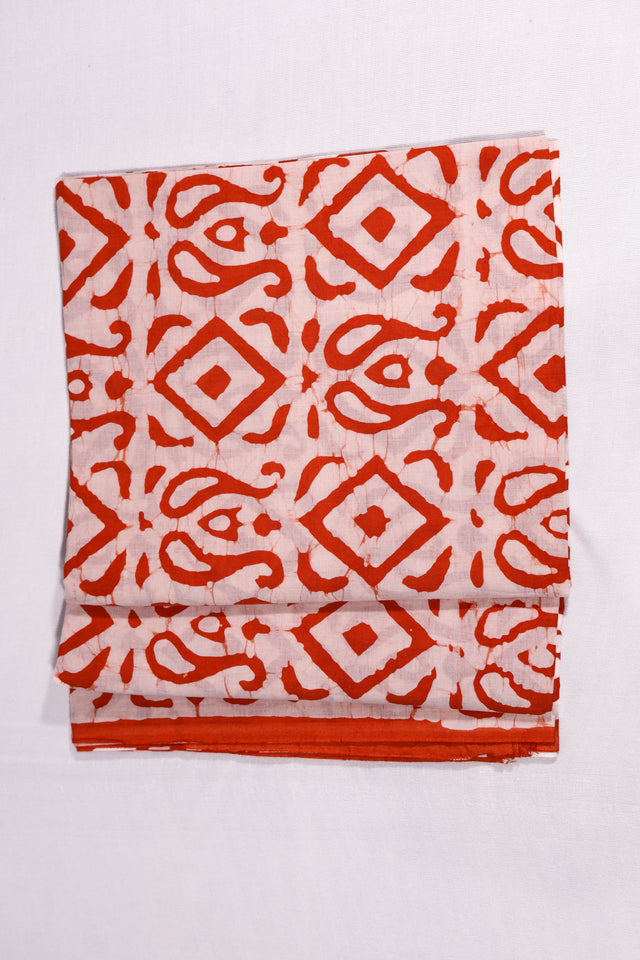 Rust Red Batik Unstitched Suit set