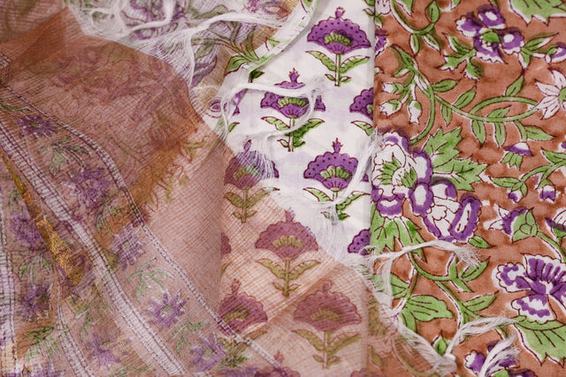 Burning sand and purple Unstitched Suit set