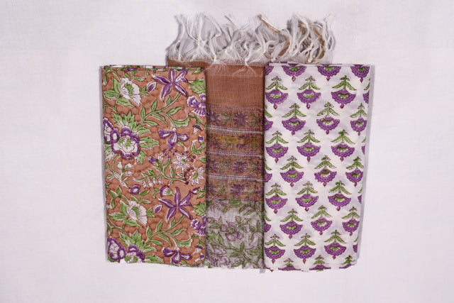 Burning sand and purple Unstitched Suit set