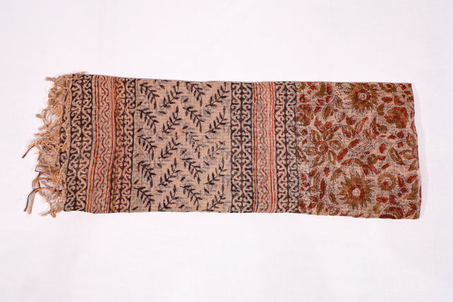 Deep saffron and white Unstitched Suit set