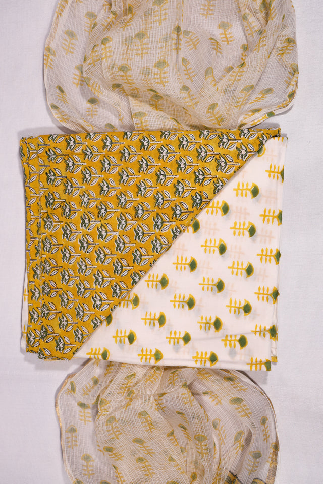 Yellow Ochre Unstitched Suit set