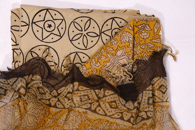 Fuel Yellow and Brown Unstitched Suit set