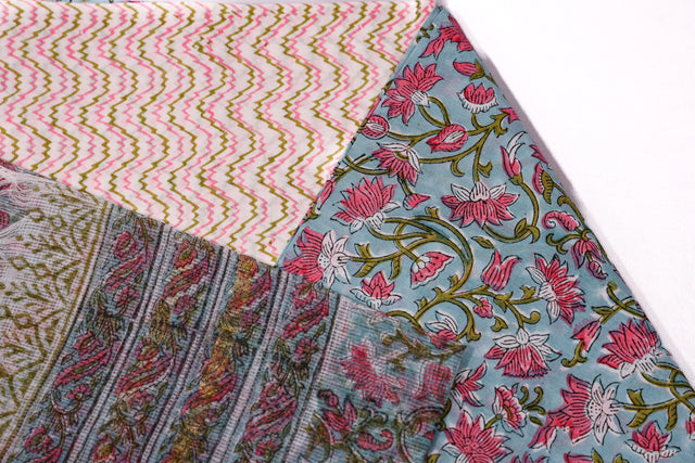 Cool blue and pink Unstitched Suit set