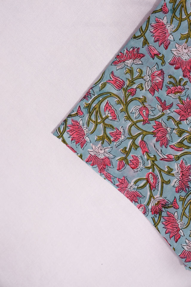 Cool blue and pink Unstitched Suit set