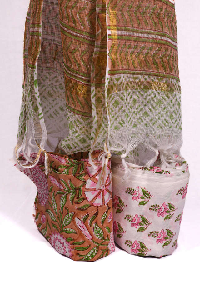 Dark Peach Unstitched Suit set