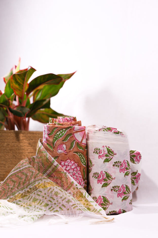 Dark Peach Unstitched Suit set