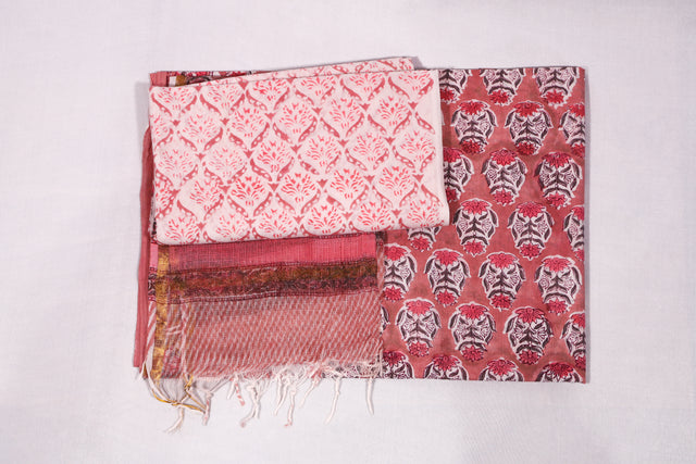 Rose pink Unstitched Suit set