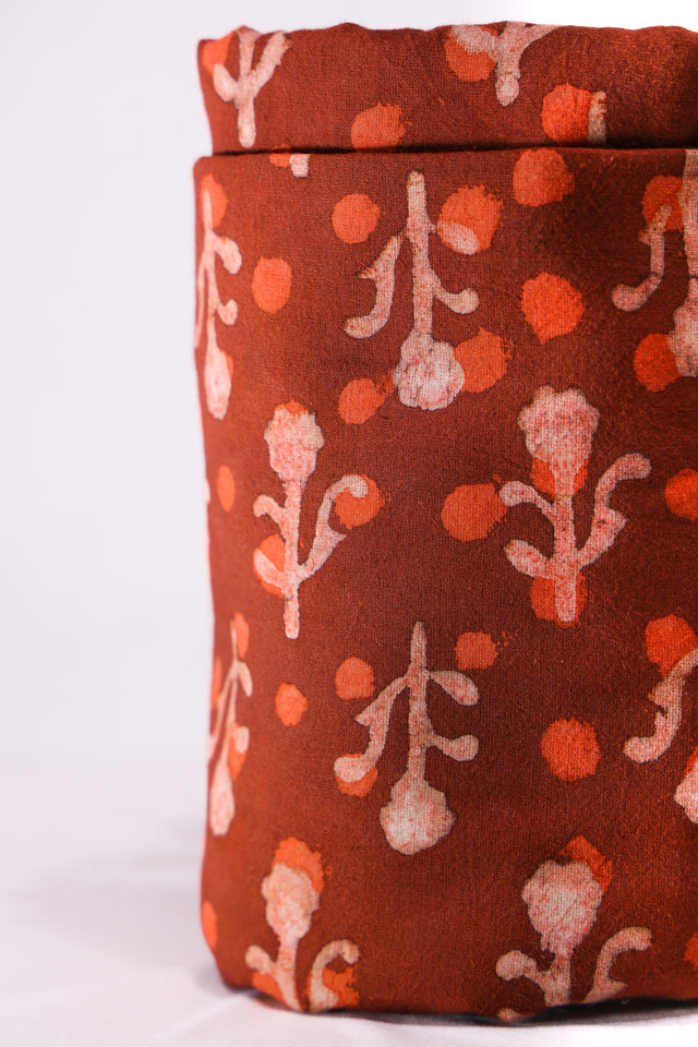 Chestnut Red Batik Mulmul Dupatta