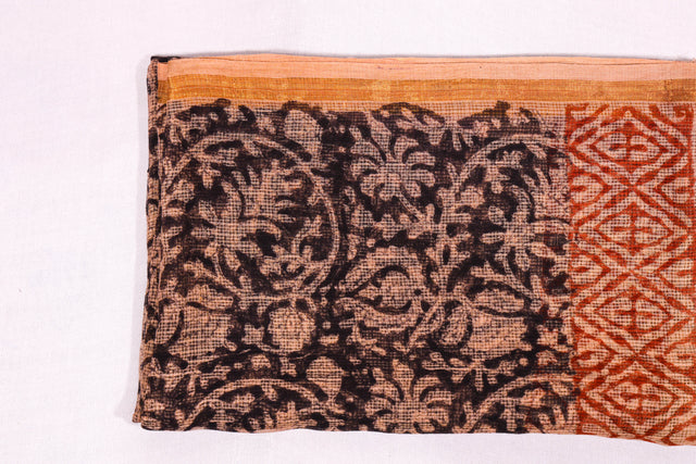 Red and black floral Kota Doria Dupatta