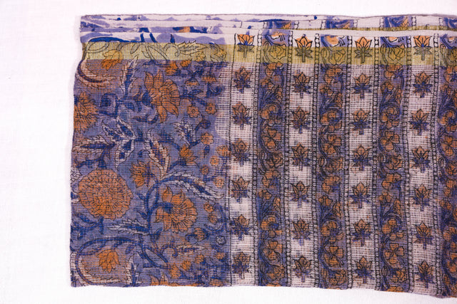 Pale Blue and Mustard Kota Doria Dupatta