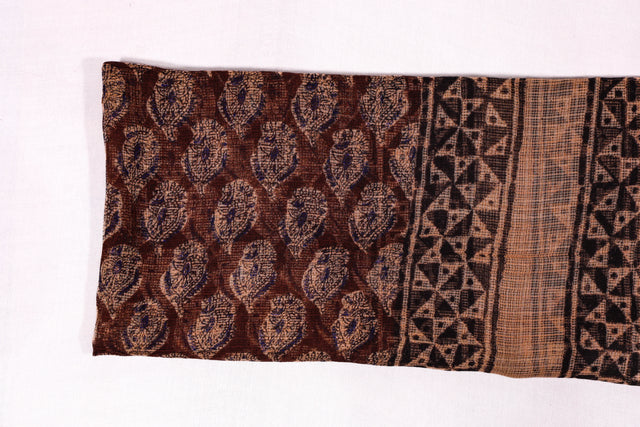 Coffee brown and black Kota Doria Dupatta