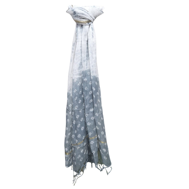 Grey Bandhani and Leheriya Dupatta
