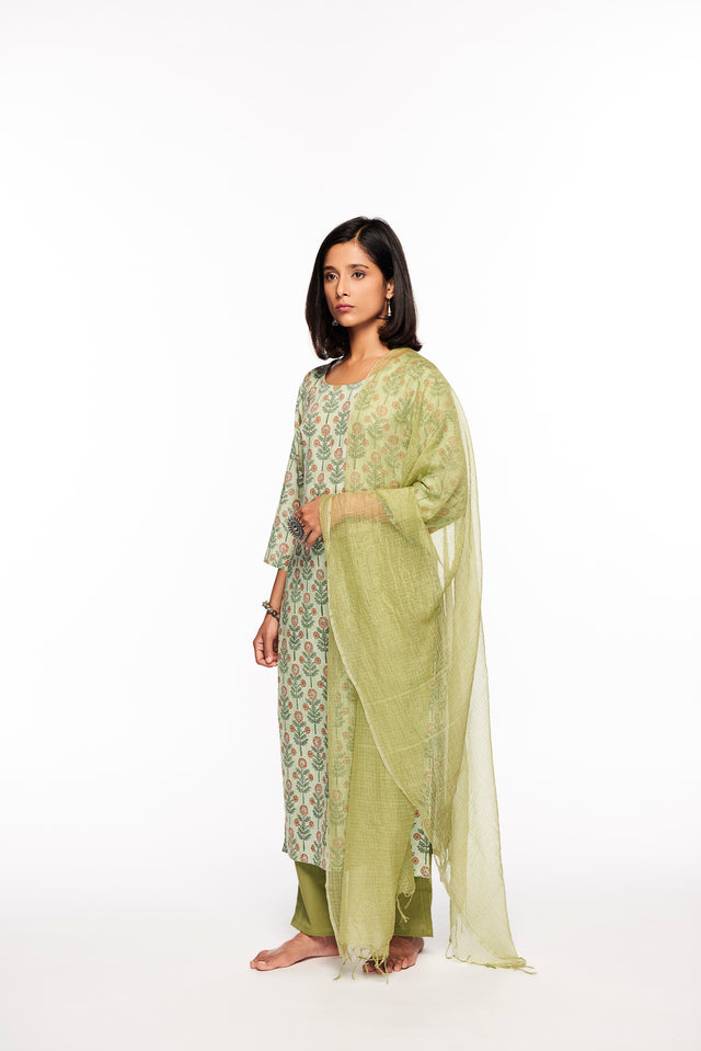 Cotton green dupatta