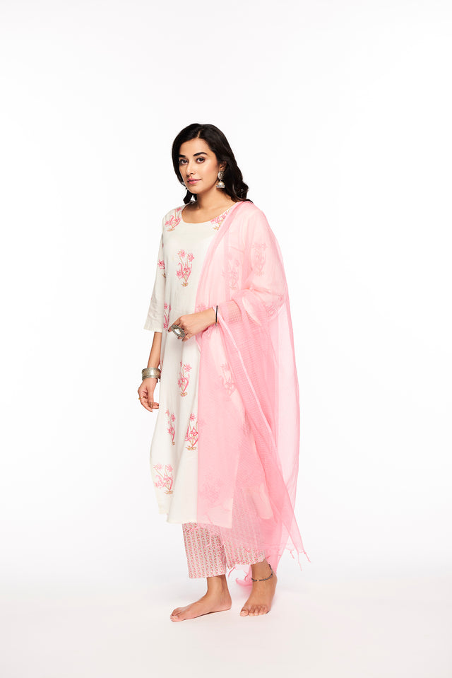 Pink Cotton Dupatta