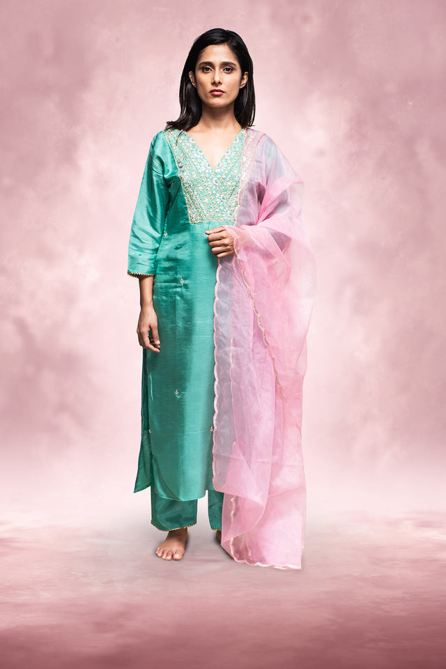 Mehendi Embroidred Suit set