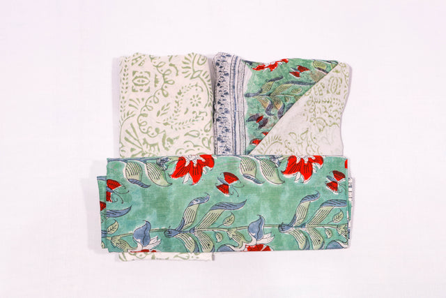 Beetle Green and Red Unstitched Suit set
