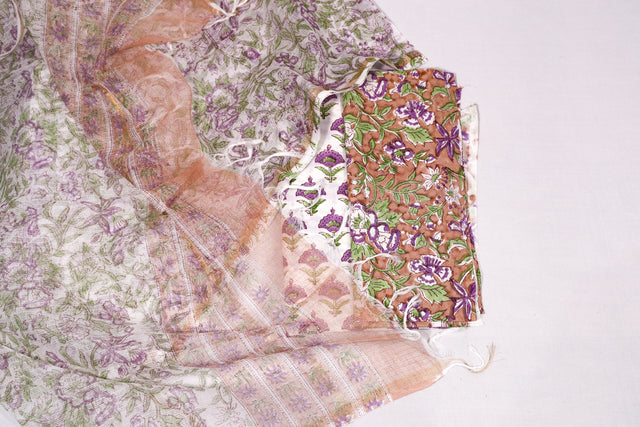 Burning sand and purple Unstitched Suit set