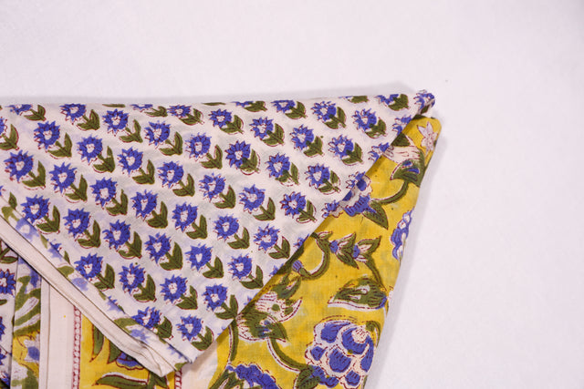 Yellow and Blue Unstitched Suit set