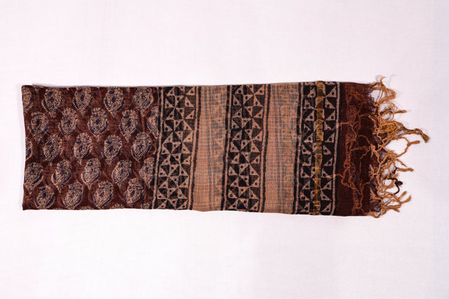 Coffee brown and black Kota Doria Dupatta
