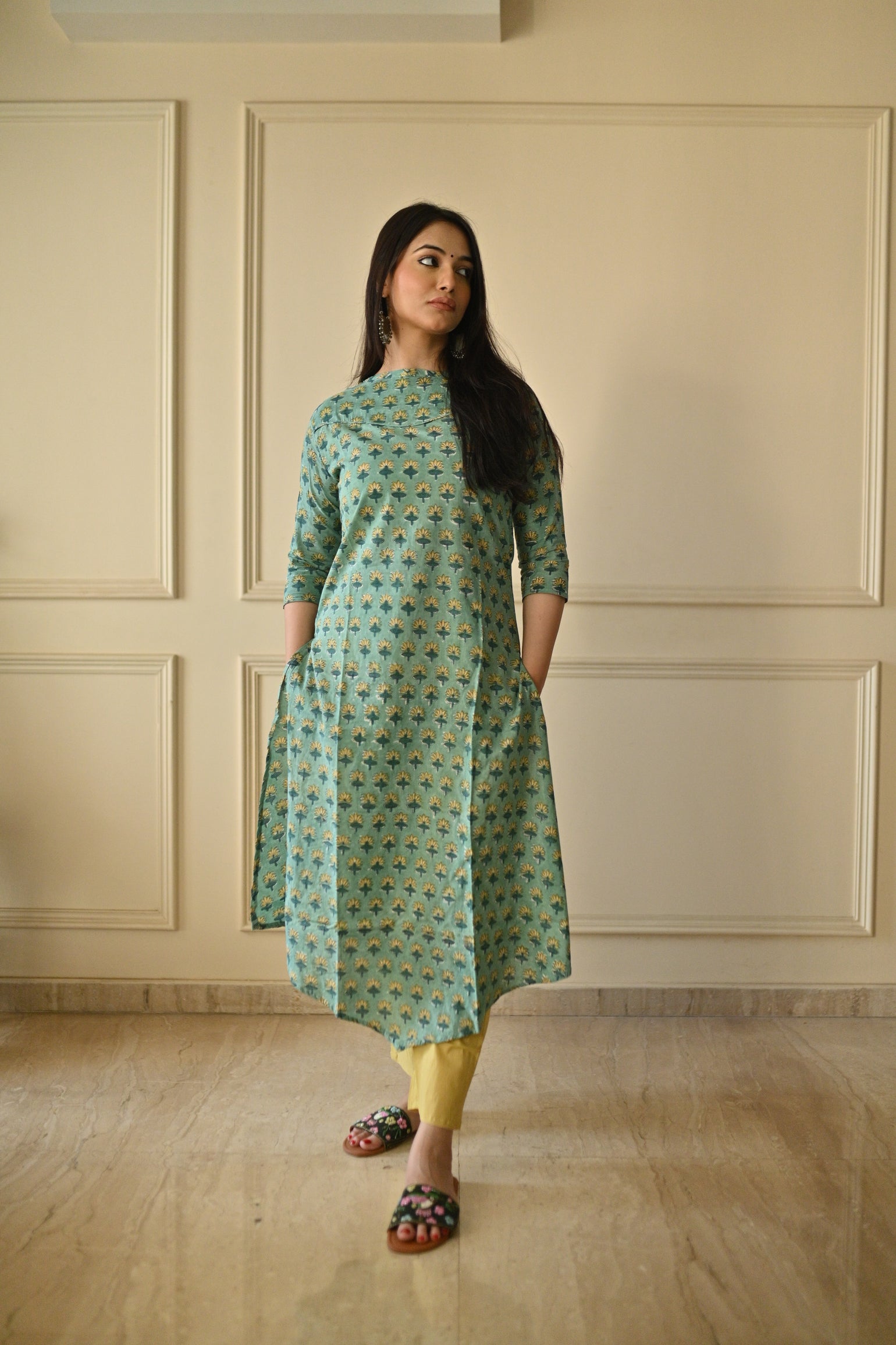 IMTRA FASHION Puur Katoen Rechte Kurta Pant Set Voor Vrouwen Salwar Pak En Dupatta (Blauw-Medium IMTRA FASHION Puur Katoen Rechte Kurta Pant Set Voor Vrouwen Salwar Pak En Dupatta (Blauw-Medium