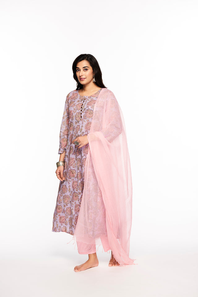 Powder Pink Cotton Dupatta